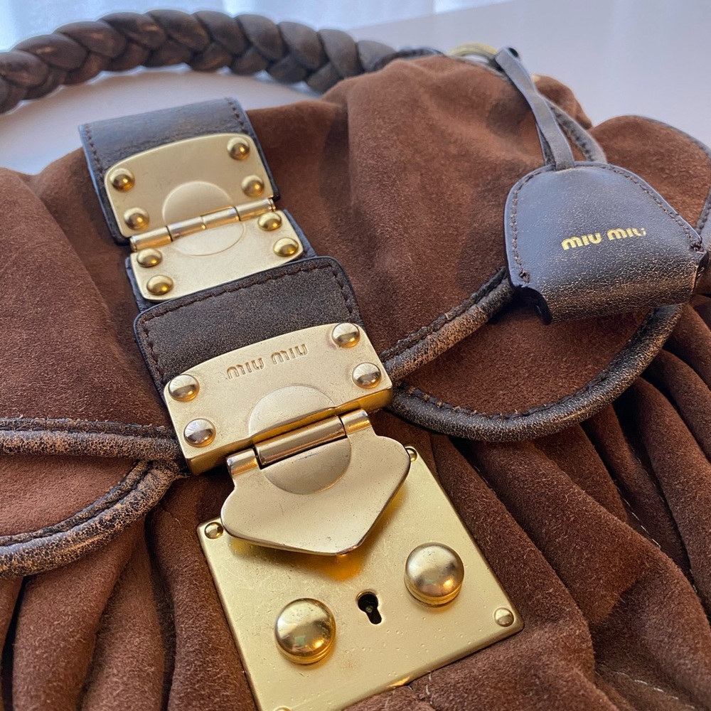 👜👜 Miu Miu 👜👜Braided Suede Strap Purse